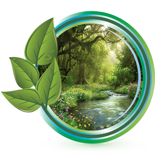 Sigla Pro-Green a asociației Green Valley, cu pădure și izvor